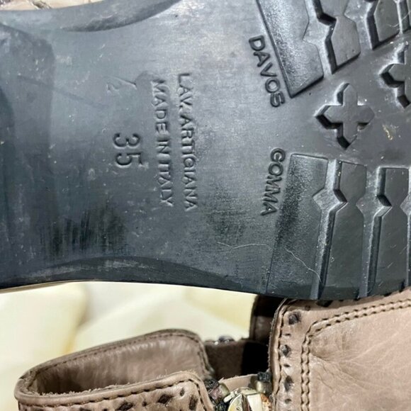 MARINA RINALDI MID CALF WESTERN BOOTS GREY DISTRESSED GRUNGE MADE IN ITALY SZ 35 - Picture 7 of 16